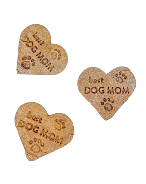 Our human-grade 'Best Dog Mom' Treats will bring you and your pup the ulti-mutt happiness. Now available in 3 of our unique, handcrafted recipes, made with 100% Organic ingredients so even you (humans) can taste test them!